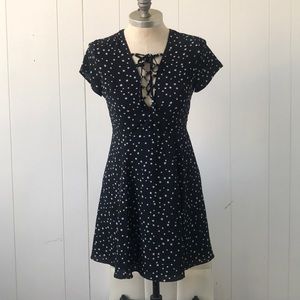 Nasty Gal starry lace up A line dress